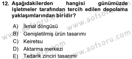 E-İş Süreçleri Dersi 2016 - 2017 Yılı (Vize) Ara Sınav Soruları 12. Soru