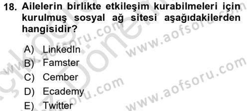 E-İş Süreçleri Dersi 2016 - 2017 Yılı (Vize) Ara Sınav Soruları 18. Soru