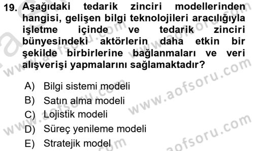 E-İş Süreçleri Dersi 2016 - 2017 Yılı (Vize) Ara Sınav Soruları 19. Soru