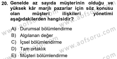 E-İş Süreçleri Dersi 2016 - 2017 Yılı (Vize) Ara Sınav Soruları 20. Soru
