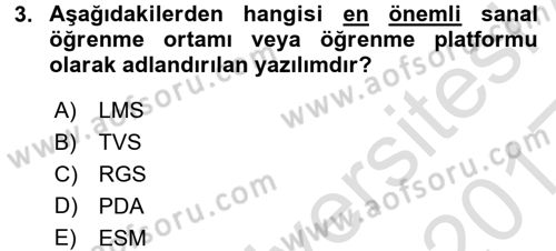 E-İş Süreçleri Dersi 2016 - 2017 Yılı (Vize) Ara Sınav Soruları 3. Soru