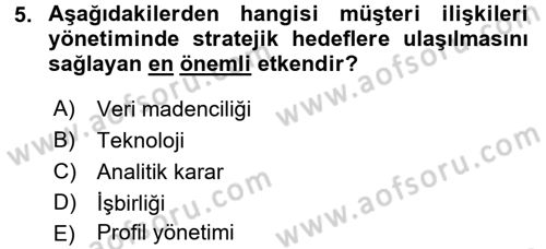 E-İş Süreçleri Dersi 2016 - 2017 Yılı (Vize) Ara Sınav Soruları 5. Soru