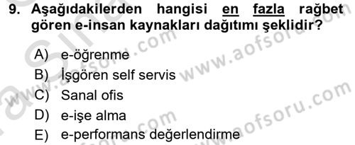 E-İş Süreçleri Dersi 2016 - 2017 Yılı (Vize) Ara Sınav Soruları 9. Soru