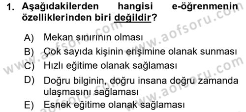 E-İş Süreçleri Dersi 2016 - 2017 Yılı (Final) Dönem Sonu Sınav Soruları 1. Soru