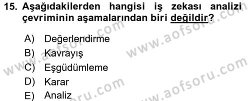 E-İş Süreçleri Dersi 2016 - 2017 Yılı (Final) Dönem Sonu Sınav Soruları 15. Soru