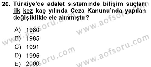 E-İş Süreçleri Dersi 2016 - 2017 Yılı (Final) Dönem Sonu Sınav Soruları 20. Soru