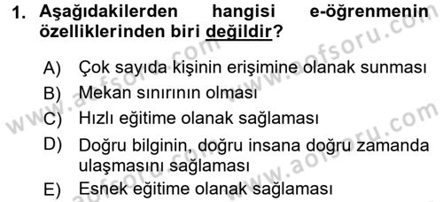 E-İş Süreçleri Dersi 2017 - 2018 Yılı 3 Ders Sınav Soruları 1. Soru