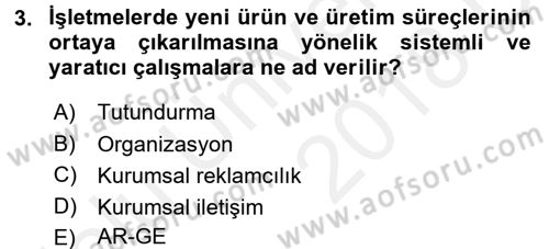 E-İş Süreçleri Dersi 2017 - 2018 Yılı 3 Ders Sınav Soruları 3. Soru