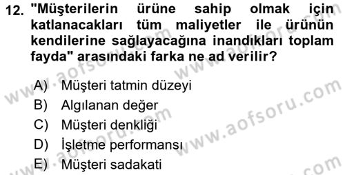 E-İş Süreçleri Dersi 2017 - 2018 Yılı (Vize) Ara Sınav Soruları 12. Soru