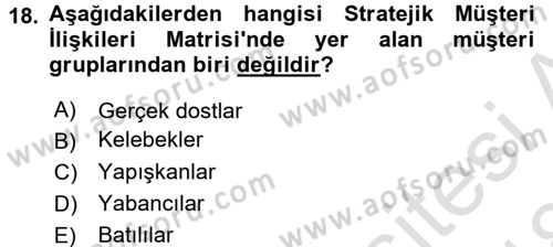 E-İş Süreçleri Dersi 2017 - 2018 Yılı (Vize) Ara Sınav Soruları 18. Soru