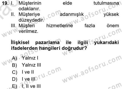 E-İş Süreçleri Dersi 2017 - 2018 Yılı (Vize) Ara Sınav Soruları 19. Soru