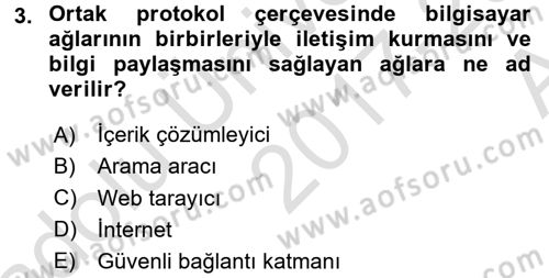 E-İş Süreçleri Dersi 2017 - 2018 Yılı (Vize) Ara Sınav Soruları 3. Soru