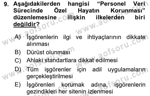 E-İş Süreçleri Dersi 2017 - 2018 Yılı (Vize) Ara Sınav Soruları 9. Soru