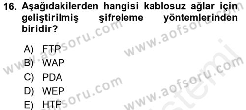 E-İş Süreçleri Dersi 2017 - 2018 Yılı (Final) Dönem Sonu Sınav Soruları 16. Soru