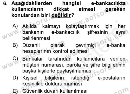 E-İş Süreçleri Dersi 2017 - 2018 Yılı (Final) Dönem Sonu Sınav Soruları 6. Soru