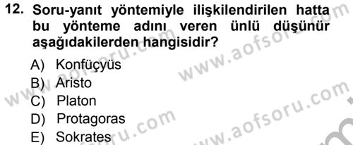 İşletmelerde Eğitim ve Geliştirme Dersi 2012 - 2013 Yılı (Vize) Ara Sınav Soruları 12. Soru