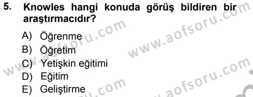 İşletmelerde Eğitim ve Geliştirme Dersi 2012 - 2013 Yılı (Vize) Ara Sınav Soruları 5. Soru