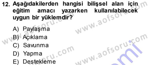 İşletmelerde Eğitim ve Geliştirme Dersi Ara Sınavı Deneme Sınav Soruları 12. Soru