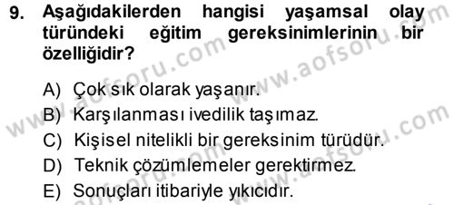 İşletmelerde Eğitim ve Geliştirme Dersi Ara Sınavı Deneme Sınav Soruları 9. Soru
