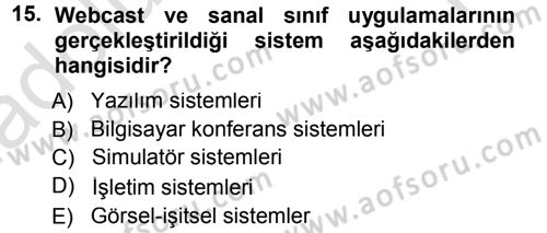 İşletmelerde Eğitim ve Geliştirme Dersi 2013 - 2014 Yılı Tek Ders Sınav Soruları 15. Soru