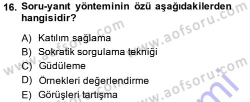 İşletmelerde Eğitim ve Geliştirme Dersi 2014 - 2015 Yılı (Vize) Ara Sınav Soruları 16. Soru
