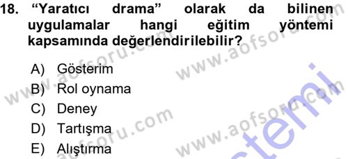 İşletmelerde Eğitim ve Geliştirme Dersi Ara Sınavı Deneme Sınav Soruları 18. Soru