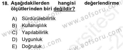 İşletmelerde Eğitim ve Geliştirme Dersi 2015 - 2016 Yılı Tek Ders Sınav Soruları 18. Soru
