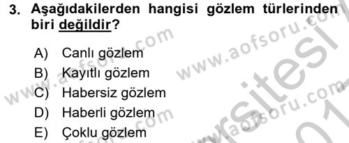 İşletmelerde Eğitim ve Geliştirme Dersi 2016 - 2017 Yılı 3 Ders Sınavı 3. Soru