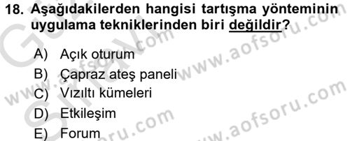 İşletmelerde Eğitim ve Geliştirme Dersi 2016 - 2017 Yılı (Vize) Ara Sınav Soruları 18. Soru