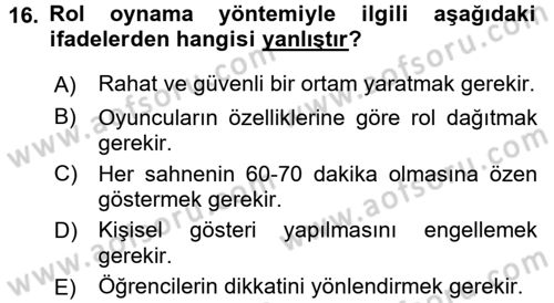 İşletmelerde Eğitim ve Geliştirme Dersi Ara Sınavı Deneme Sınav Soruları 16. Soru