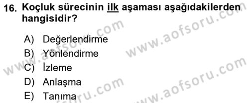 İşletmelerde Eğitim ve Geliştirme Dersi 2018 - 2019 Yılı Yaz Okulu Sınav Soruları 16. Soru