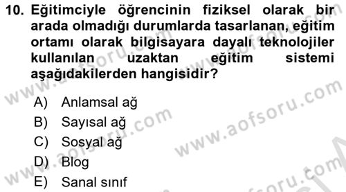 İşletmelerde Eğitim ve Geliştirme Dersi 2022 - 2023 Yılı (Final) Dönem Sonu Sınav Soruları 10. Soru