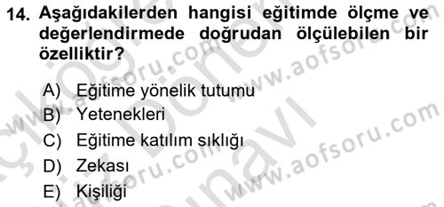 İşletmelerde Eğitim ve Geliştirme Dersi 2022 - 2023 Yılı (Final) Dönem Sonu Sınav Soruları 14. Soru