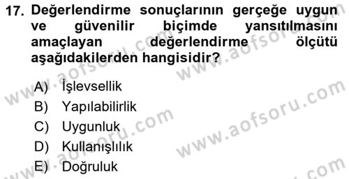 İşletmelerde Eğitim ve Geliştirme Dersi 2022 - 2023 Yılı (Final) Dönem Sonu Sınav Soruları 17. Soru