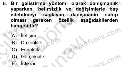 İşletmelerde Eğitim ve Geliştirme Dersi 2022 - 2023 Yılı (Final) Dönem Sonu Sınav Soruları 6. Soru