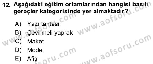 İşletmelerde Eğitim ve Geliştirme Dersi 2023 - 2024 Yılı (Final) Dönem Sonu Sınav Soruları 12. Soru