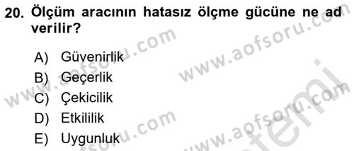 İşletmelerde Eğitim ve Geliştirme Dersi 2023 - 2024 Yılı (Final) Dönem Sonu Sınav Soruları 20. Soru