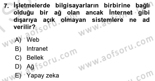 İşletmelerde Eğitim ve Geliştirme Dersi 2023 - 2024 Yılı (Final) Dönem Sonu Sınav Soruları 7. Soru