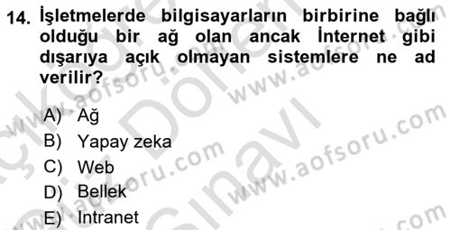İşletmelerde Eğitim ve Geliştirme Dersi 2024 - 2025 Yılı (Final) Dönem Sonu Sınav Soruları 14. Soru