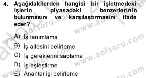 Ücret ve Ödül Yönetimi Dersi 2013 - 2014 Yılı Tek Ders Sınav Soruları 4. Soru