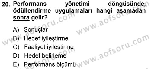 Ücret ve Ödül Yönetimi Dersi 2014 - 2015 Yılı (Final) Dönem Sonu Sınav Soruları 20. Soru