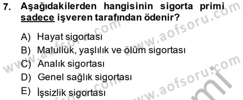 Ücret ve Ödül Yönetimi Dersi 2014 - 2015 Yılı (Final) Dönem Sonu Sınav Soruları 7. Soru