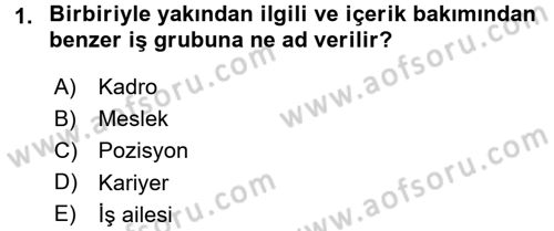 Ücret ve Ödül Yönetimi Dersi 2015 - 2016 Yılı Tek Ders Sınav Soruları 1. Soru