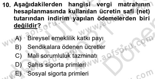 Ücret ve Ödül Yönetimi Dersi 2021 - 2022 Yılı (Final) Dönem Sonu Sınav Soruları 10. Soru