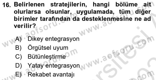 Ücret ve Ödül Yönetimi Dersi 2022 - 2023 Yılı Yaz Okulu Sınav Soruları 16. Soru