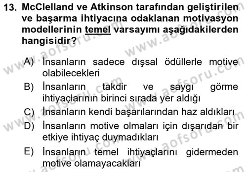 Ücret ve Ödül Yönetimi Dersi 2023 - 2024 Yılı (Final) Dönem Sonu Sınav Soruları 13. Soru