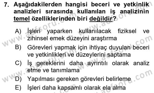 Ücret ve Ödül Yönetimi Dersi 2023 - 2024 Yılı (Final) Dönem Sonu Sınav Soruları 7. Soru