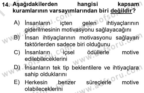 Ücret ve Ödül Yönetimi Dersi 2024 - 2025 Yılı (Final) Dönem Sonu Sınav Soruları 14. Soru