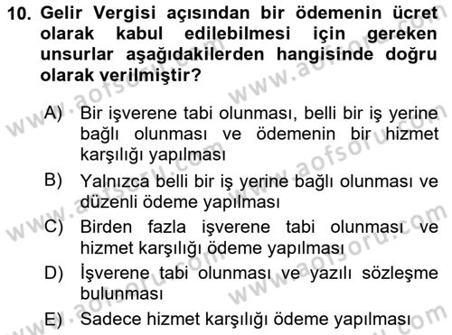 Ücret ve Ödül Yönetimi Dersi 2025 - 2026 Yılı (Final) Dönem Sonu Sınav Soruları 10. Soru