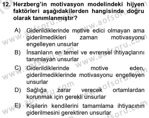 Ücret ve Ödül Yönetimi Dersi 2025 - 2026 Yılı (Final) Dönem Sonu Sınav Soruları 12. Soru